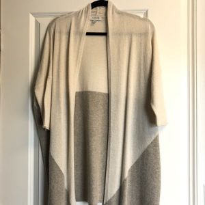 Kinross cashmere color block cardigan
